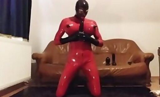 Two dildos for one rubberdoll