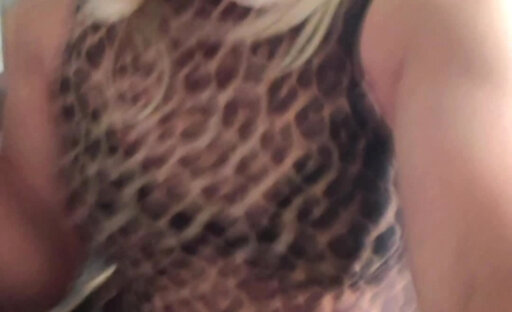 Smoking in leopard print bodysuit