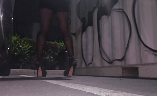 Straight Acting Crossdresser Behind Shipping Container