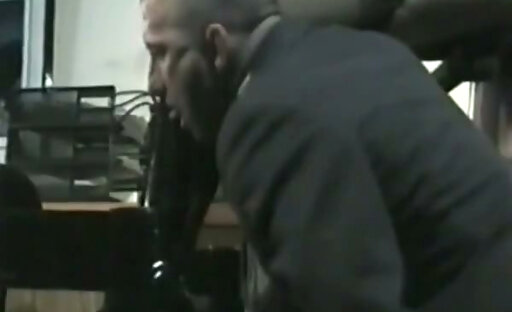 vintage sex in the office with a slutty ebony shemale