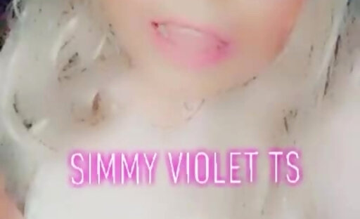 Simmy Violet TS jerking her cock