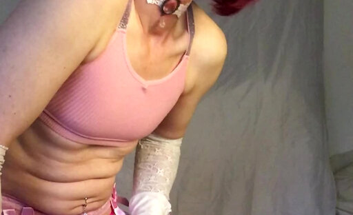 Pink outfit, pink pearl, crossdresser