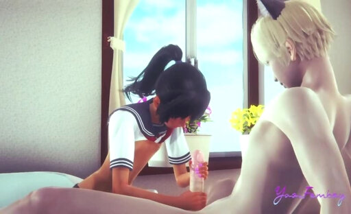 Yaoi Femboy Simon - Handjoob and fucked with creampie