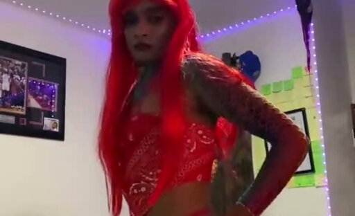 INDIAN FEM BOY COWGIRL CROSSDRESSER RED HAIR SLUT SISSY WHORE