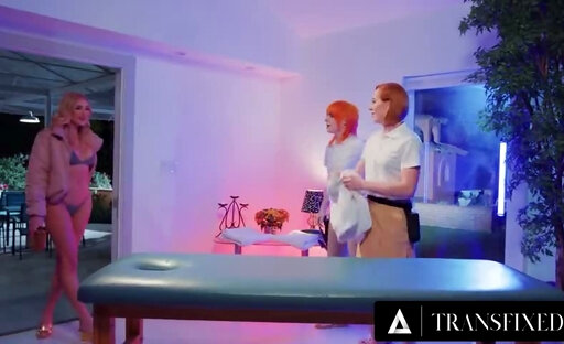 TRANSFIXED - 2 Ginger Transgenders Fuck Cis Woman Kenzie Anne