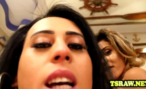 Exciting Threesome With Two Shemales