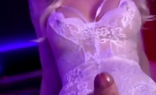 Guy jerks and sucks beautiful trans girl with long dick (NO CUM)