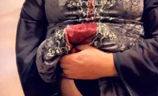 Pantyluvn sissy masturbation in wench costume