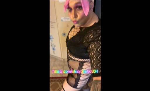 Sissy femboy showing tramp stamps