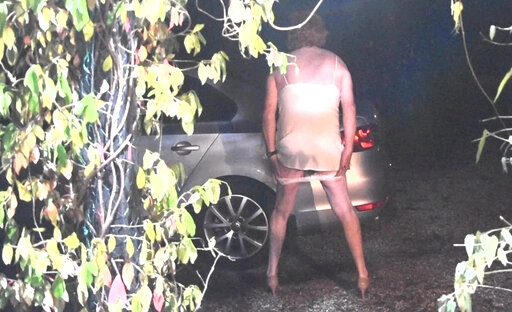 Me outdoors in the Evening With my Knickers down and Naked