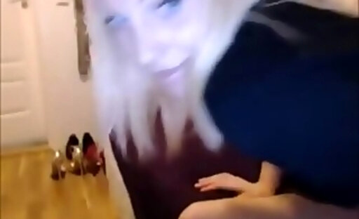 Angelic blond ts shows her feet, ass and shecock
