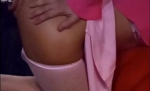 b line joslynn bent over butt pink skirt