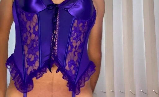 Sissy fatimasatin blue bustier