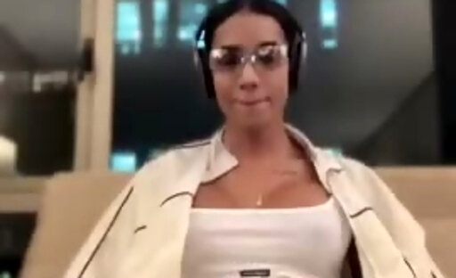 Laura accidental cum on couch