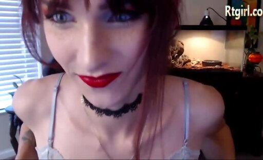 redhead shemale teasing solo webcam