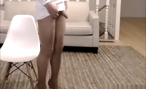 Hot tranny in dress and stockings