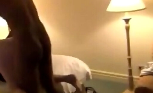 Blond ts taking her black meat in a hotel