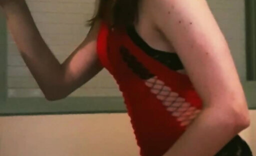 Sissy teen training with dildo