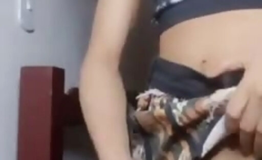 Latin teen shooting standing  cum