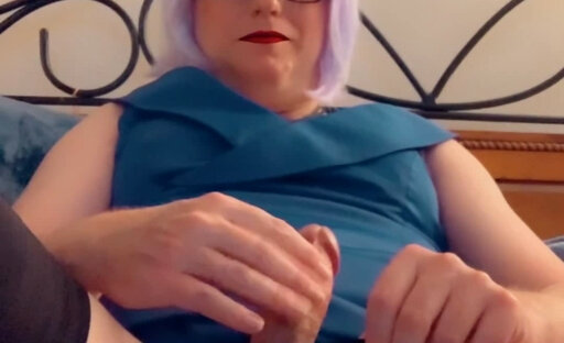 Pantyluvn sissy fully dressed cumming in glasses