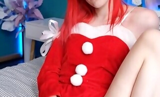 Showing off my dick in a Christmas outfit