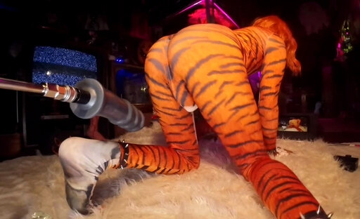 Butt Girl vs Huge Anal Dildos Cosplay Tigra Pt 1