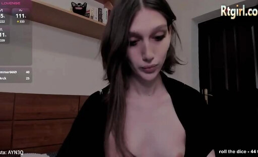 skinny tattooed shemale from Czech webcams solo