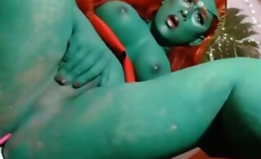 Red Haired Tranny With Green Body