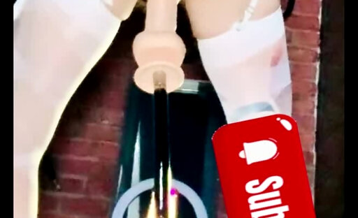 cute femboy lingerie lace anal riding dildo