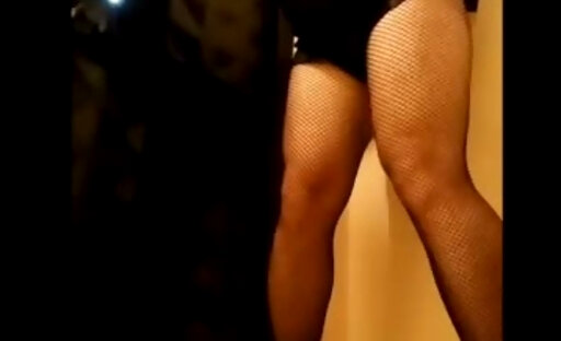 Sexy Blonde Crossdresser Black Leader