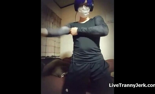 Adorable Japanese Guy Yanks His Stiff Member 1098