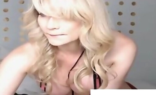Huge Blonde trans Jerking in front of Cam