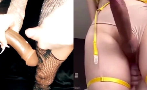 Ts cum getting fucked Splitscreen Compilatation