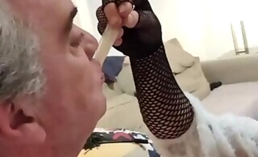 Granny give her mouth and ass to sissy