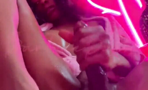 Stroking Her Big Hard Dick