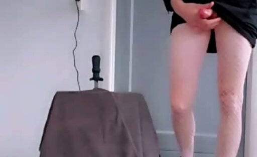 Riding Dildo and Cum on Fuck Machine