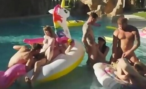 Orgy swimming pool party