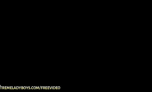 Brunette asian ladyboy with a big cock gets missionary fucked in bed till facial