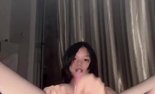 Cute Shemale Cums In Condom