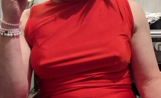 Lady(not) in red dress smoking