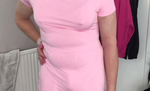 Pink dress bulge with or without panties