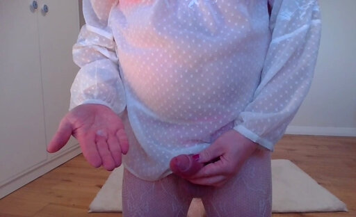 Creamy cumshot and swallow compilation in white and pink lingerie