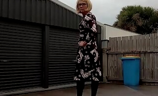 Donna getting dirty in her new dress