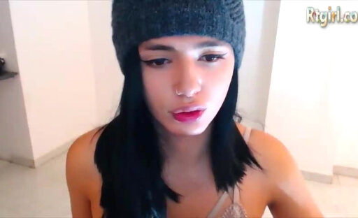 horny trans girl  latina teen teasing on webcam