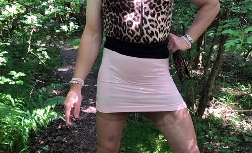 Holly smoking and skirt bulging