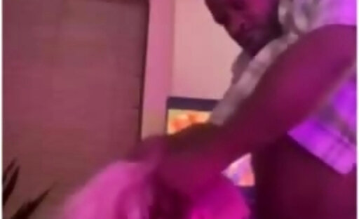Black dude face fucking a ts in pigtails
