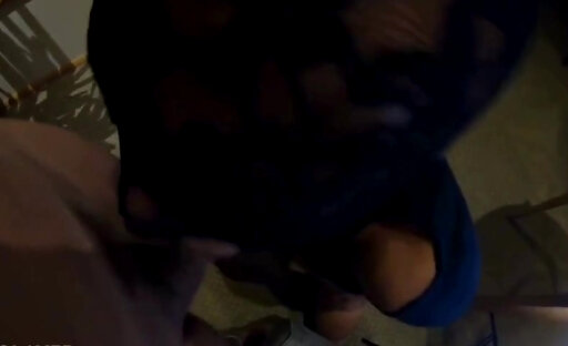 Shemale in sexy red lingerie fucks a dude intensely