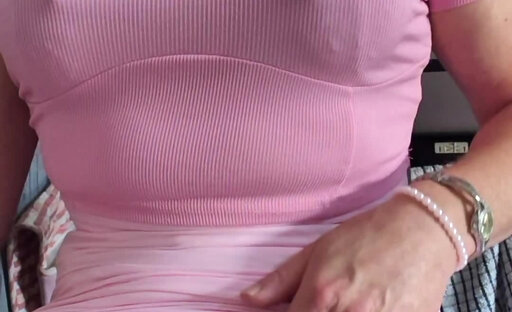 Pantie show while smoking