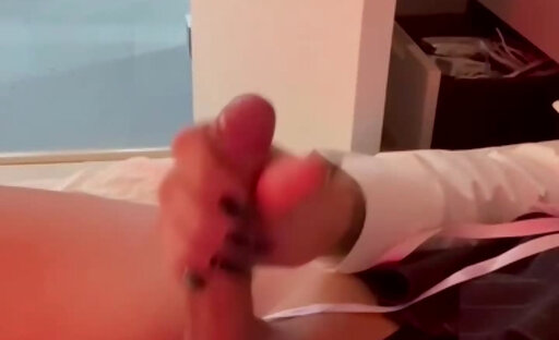 Blond UK femboy cumming