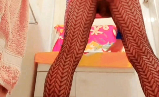 Little dress and pantihose teaser in pink shade